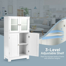 Load image into Gallery viewer, Bathroom Floor Storage Locker Kitchen Cabinet with Doors and Adjustable Shelf-White