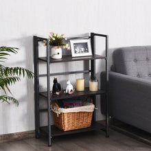 Load image into Gallery viewer, 3-Tier Portable Display Folding Bookshelf Storage Shelf-Silver