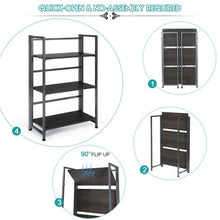 Load image into Gallery viewer, 3-Tier Portable Display Folding Bookshelf Storage Shelf-Silver