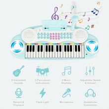Load image into Gallery viewer, 37-key Kids Electronic Piano Keyboard Playset-Blue