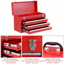 Load image into Gallery viewer, Portable Garage Mechanic Tool Cabinet Box with 3 Drawers