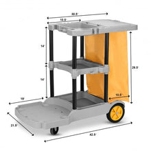 Load image into Gallery viewer, Commercial Janitorial Cleaning Cart 3 Shelf Housekeeping Ultility Cart