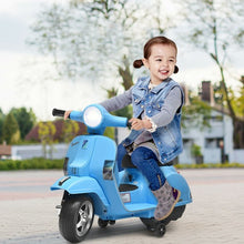 Load image into Gallery viewer, 6V Kids Ride On Vespa Scooter Motorcycle for Toddler-Dark Blue