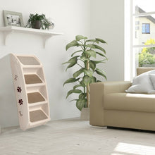 Load image into Gallery viewer, Collapsible Plastic Pet Stairs 4 Step Ladder for Small Dog and Cats-Beige