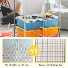 Load image into Gallery viewer, 6 Drawer Rolling Storage Cart with Hanging Bar -Multicolor