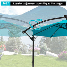 Load image into Gallery viewer, 10FT 360 Rotation Solar Powered LED Patio Offset Umbrella-Turquoise