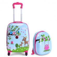 Load image into Gallery viewer, 2 pcs 12" 16" Blue ABS Kids Suitcase Backpack Luggage Set