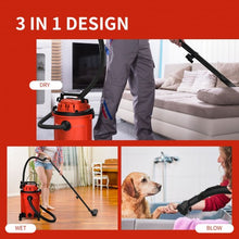 Load image into Gallery viewer, 3 in 1 6.6 Gallon 4.8 Peak HP Wet Dry Vacuum Cleaner with Blower-Red