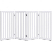 Load image into Gallery viewer, 35'' Folding Standing 4 Panel Wood Pet Fence-White