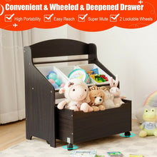 Load image into Gallery viewer, Kids Wooden Toy Storage Unit Organizer w/ Rolling Toy Box & Plastic Bins-CF