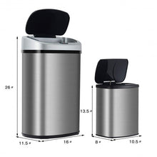 Load image into Gallery viewer, Set of 2 Touch-Free Motion Sensor Bins Trash Cans