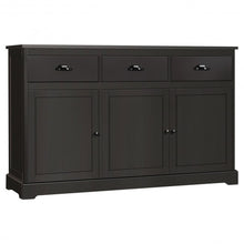 Load image into Gallery viewer, 3 Drawers Sideboard Buffet Storage with Adjustable Shelves-Brown