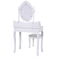 Load image into Gallery viewer, White Vanity Makeup Dressing Table with Mirror + 3 Drawers