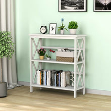 Load image into Gallery viewer, 3-Tier Bookshelf Wooden Open Storage Bookcase for Home Office-White