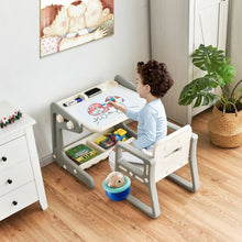 Load image into Gallery viewer, 2 in 1 Kids Easel Table and Chair Set with Adjustable Art Painting Board