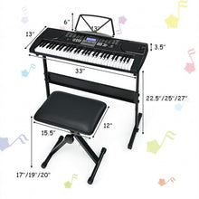 Load image into Gallery viewer, 61-Key Electronic Keyboard Piano Starter Set with Stand Bench and Headphones