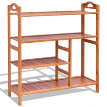 Load image into Gallery viewer, 4 Tiers Multifunction Bamboo Storage Shoe Rack