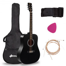 Load image into Gallery viewer, Sonart 41" 6 Strings Acoustic Folk Guitar-Black