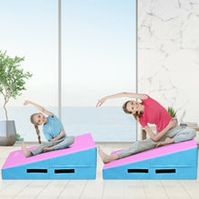 Load image into Gallery viewer, Incline Gymnastics Mat Wedge Ramp Gym Tumbling Exercise Mat-Pink & Blue