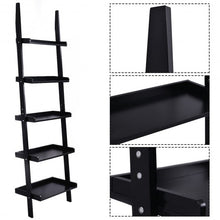 Load image into Gallery viewer, 5-Tier Leaning Wall Display Bookcase-Black