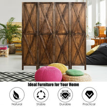 Load image into Gallery viewer, 5.6 Ft 4 Panels Folding Wooden Room Divider-Brown