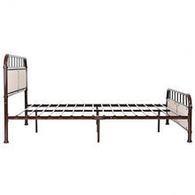 Load image into Gallery viewer, Queen size Metal Bed Frame Platform Bed Upholstered Panel-Chocolate