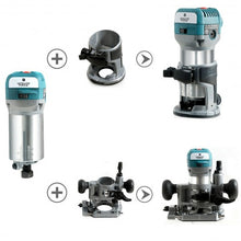 Load image into Gallery viewer, 1.25HP Palm Router Kit Variable Speed Woodworking with Plunge base