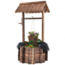 Load image into Gallery viewer, Outdoor Wooden Wishing Well Planter Bucket