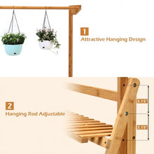 Load image into Gallery viewer, 3 Tiers Bamboo Hanging Folding Plant Shelf Stand