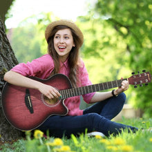 Load image into Gallery viewer, 40" Full Size Cutaway Acoustic Guitar Starter Guitarra Bundle Kit -Red