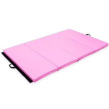 Load image into Gallery viewer, 4' x 6' x 2" PU Thick Folding Panel Exercise Gymnastics Mat-Pink