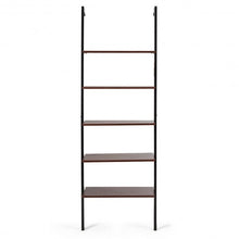 Load image into Gallery viewer, 5-Tier Metal Frame Ladder Shelf -Brown