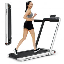 Load image into Gallery viewer, 2-in-1 Electric Motorized Health and Fitness Folding Treadmill with Dual Display and Speaker-White