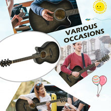 Load image into Gallery viewer, 40" Full Size Cutaway Acoustic Guitar Starter Guitarra Bundle Kit -Black