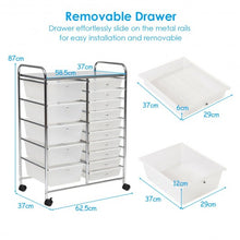 Load image into Gallery viewer, 15 Drawers Rolling Storage Cart Organizer-clear