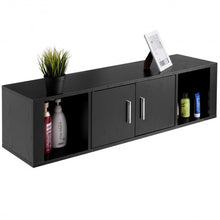 Load image into Gallery viewer, Wall Mounted Floating 2 Door Desk Hutch Storage Shelves