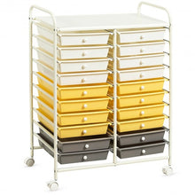Load image into Gallery viewer, 20 Drawers Storage Rolling Cart Studio Organizer-Yellow