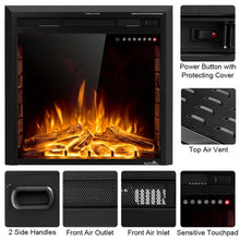 Load image into Gallery viewer, 26" 750W-1500W Fireplace Electric Embedded