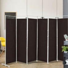 Load image into Gallery viewer, 6-Panel Room Divider Folding Privacy Screen -Brown