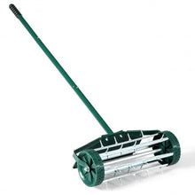 Load image into Gallery viewer, 18-inch Rolling Lawn Aerator roller Push Tine Soil with Fender
