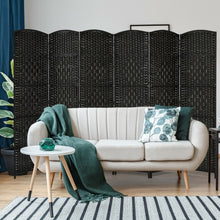 Load image into Gallery viewer, 6.5Ft 6-Panel Weave Folding Fiber Room Divider Screen-Black