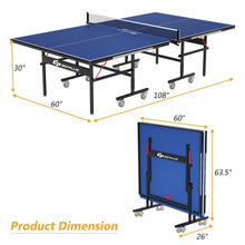 Load image into Gallery viewer, 9' x 5' Foldable Table Tennis Table with Quick Clamp Net and Post Set