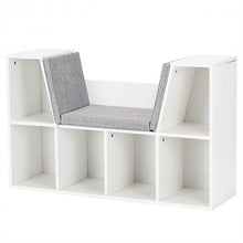 Load image into Gallery viewer, 6-Cubby Kid Storage Bookcase Cushioned Reading Nook