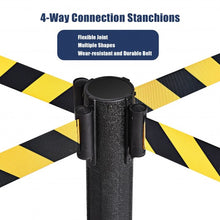 Load image into Gallery viewer, 6 Pcs Stanchion Post Crowd Control Barriers Queue Pole w/Retractable Belt-Yellow