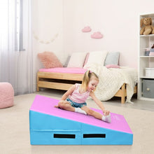 Load image into Gallery viewer, Incline Gymnastics Mat Wedge Ramp Gym Tumbling Exercise Mat-Pink & Blue
