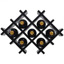 Load image into Gallery viewer, Set of 5 Wall Mount Wine Rack Set with Storage Shelves-Black