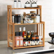Load image into Gallery viewer, 3-tier Bamboo Spice Rack with Adjustable Shelf
