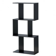 Load image into Gallery viewer, 3-tier S-Shaped Bookcase Free Standing Storage Rack Wooden