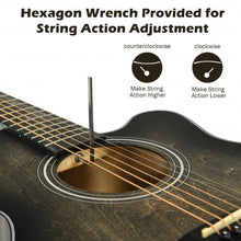 Load image into Gallery viewer, 40" Full Size Cutaway Acoustic Guitar Starter Guitarra Bundle Kit -Black