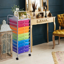 Load image into Gallery viewer, 10 Drawer Rolling Storage Cart Organizer-Color